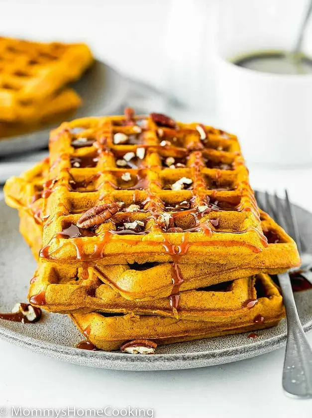 Eggless Pumpkin Waffles