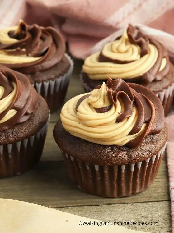 Chocolate Peanut Butter Stuffed Cupcakes