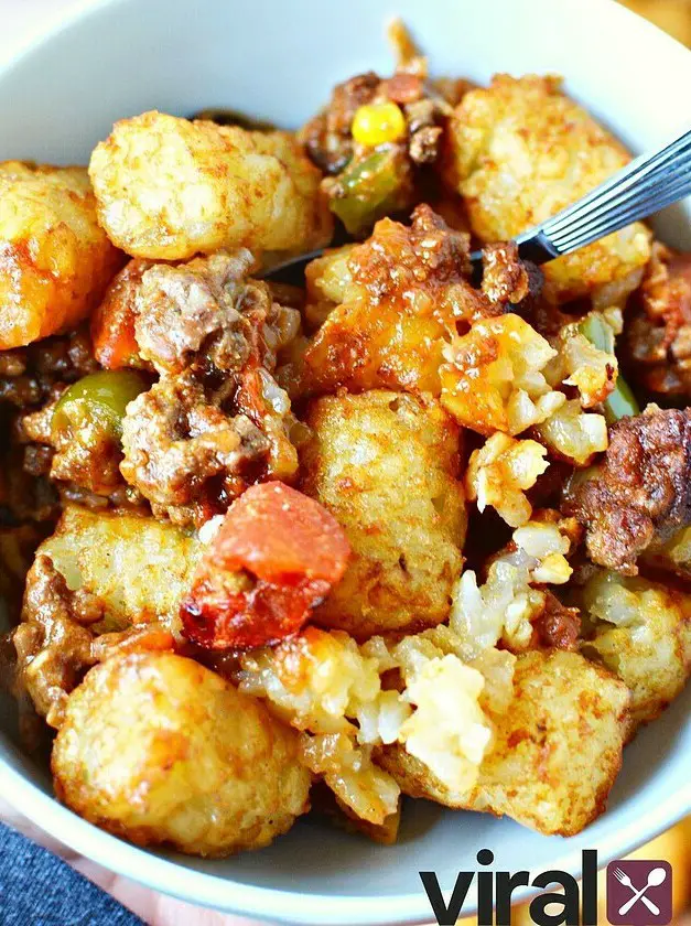 TikTok Cowboy Casserole (Tater Tot Hotdish)