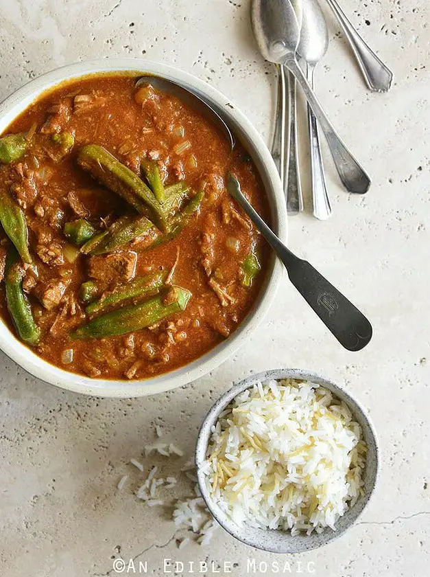 Persian Okra Stew (Khoresh Bamieh)