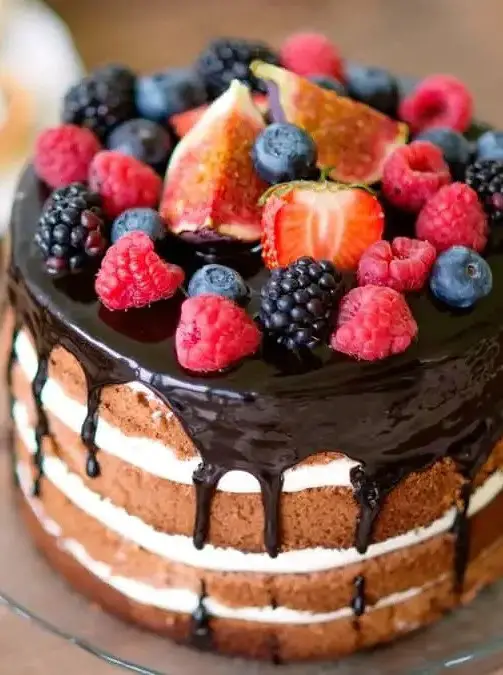 Chocolate Cake with Bavarian Cream Filling