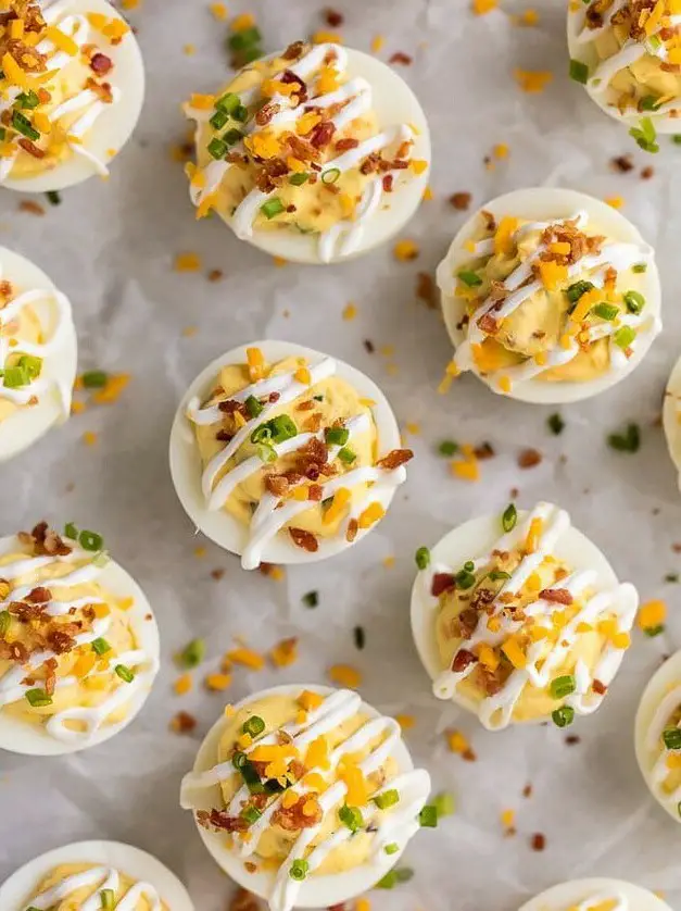 Loaded Deviled Eggs with Bacon