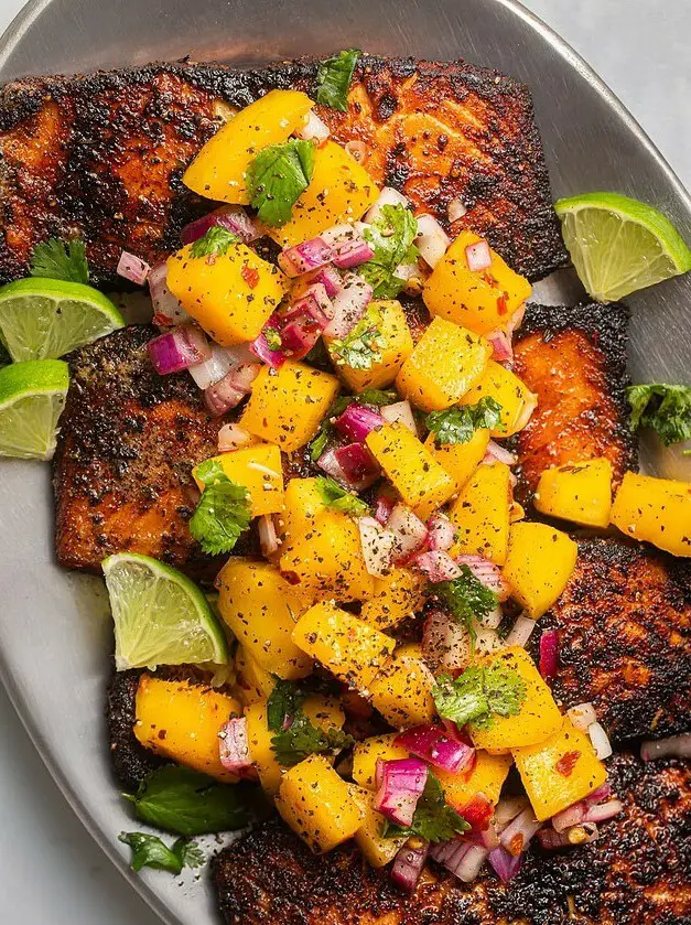 Blackened Salmon with Mango Salsa