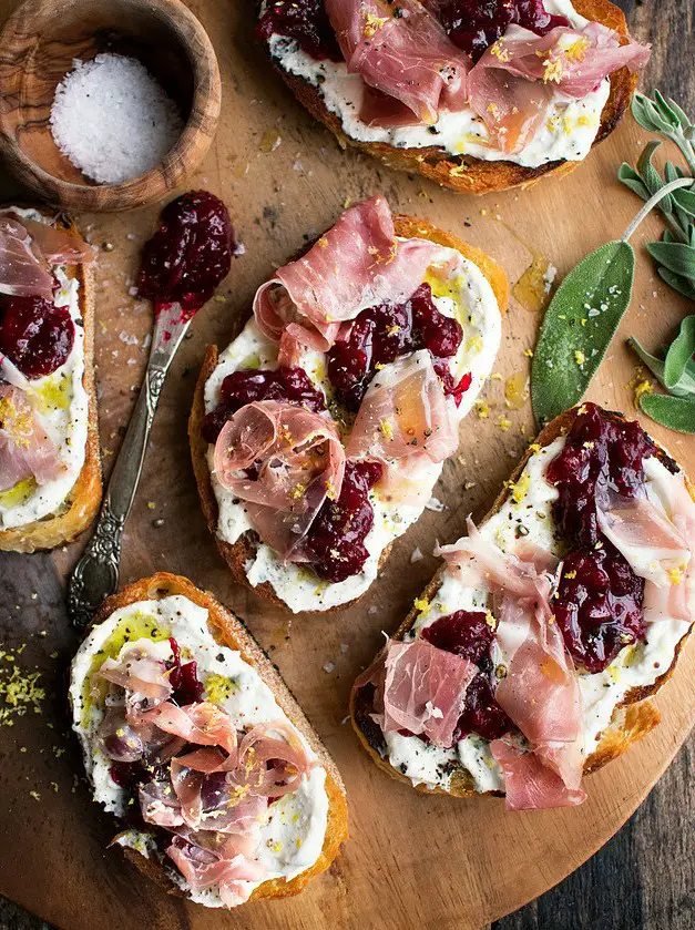 Cranberry & Prosciutto Ricotta Toast