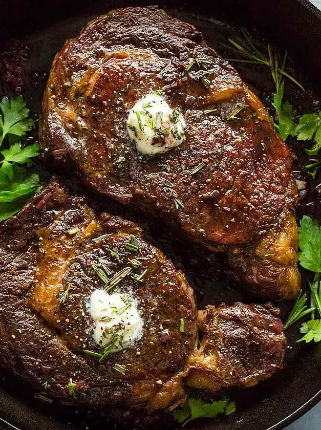 Ribeye Steaks with Red Wine Sauce