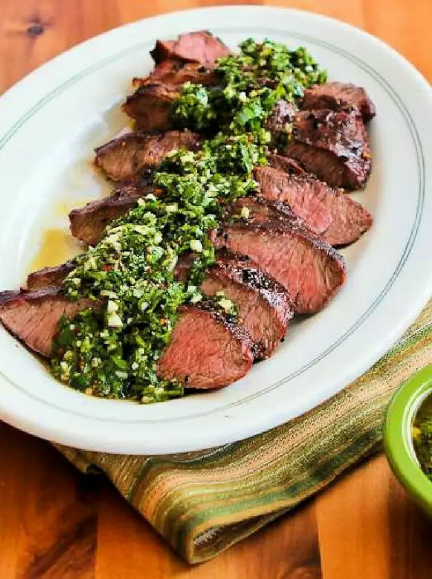 Grilled Flat Iron Steak with Chimichurri Sauce