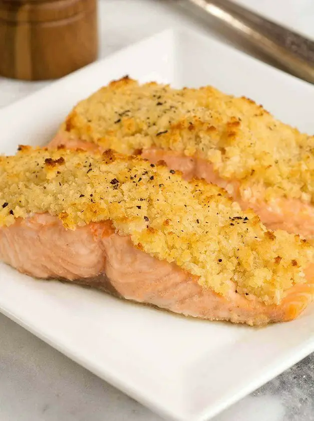 Horseradish and Crumb Crusted Salmon