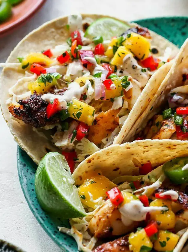 Baja Fish Tacos with Mango Salsa