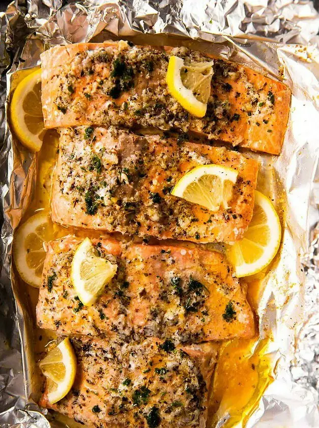 Baked Lemon Garlic Butter Salmon