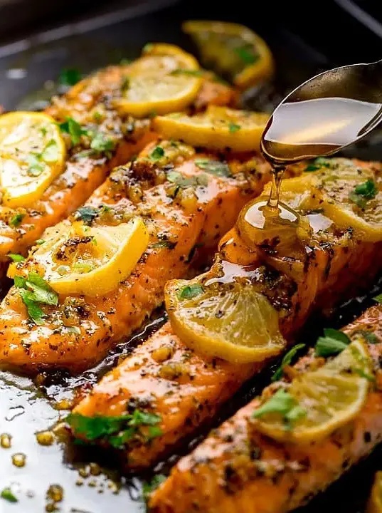 Honey Garlic Butter Baked Salmon