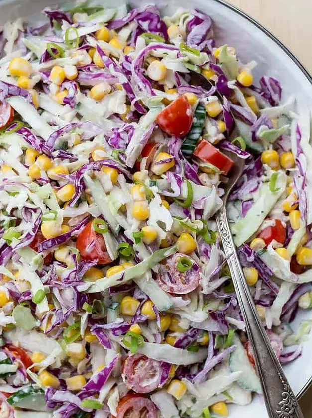 Corn Tomato Red Cabbage Salad