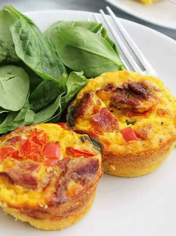 Bacon & Egg Muffin Cups with Spinach