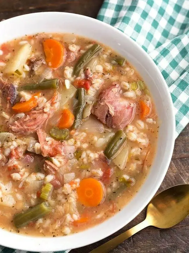 Slow Cooker Ham Vegetable Barley Soup