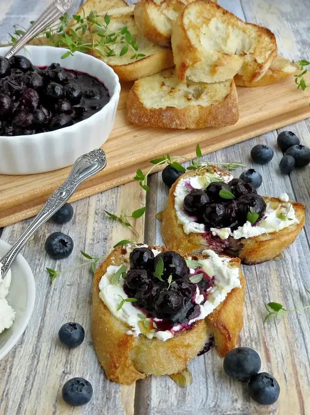 Blueberry and Goat Cheese Crostini