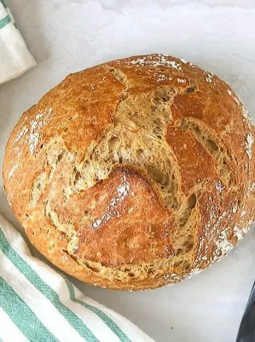 No-Knead Whole Wheat Dutch Oven Bread