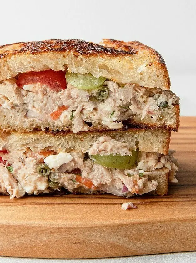 Healthy Mediterranean Tuna Melt Sandwich