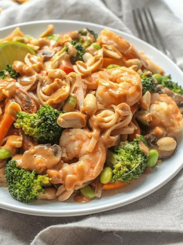 Peanut Sauce Stir Fry with Shrimp