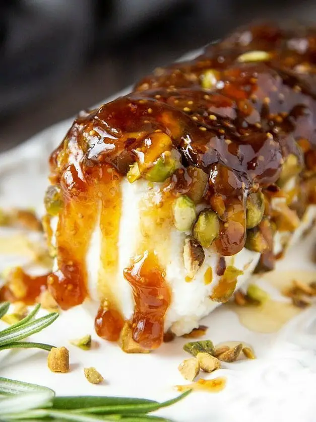 Goat Cheese Appetizer with Honey, Fig & Pistachios